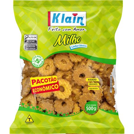 BISCOITO DE MILHO KLAIN PACOTE ECONÔMICO 500G