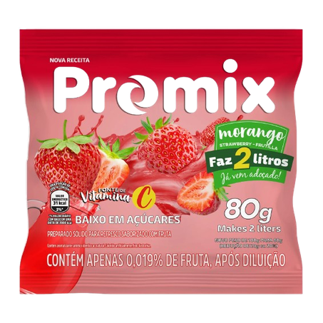 PREPARO PARA REFRESCO EM PO MORANGO PROMIX 250 G  