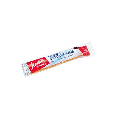 COPO DESCARTAVEL FACILITA 200ML 100UN BRANCO OS