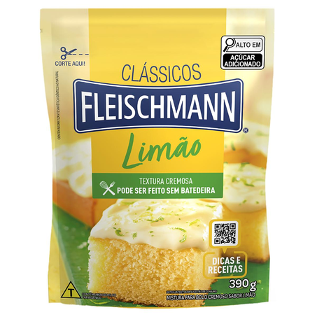 Mistura para Bolo Fleischmann 390g - Limão - Cremoso