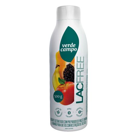 IOGURTE DESNATADO MAÇÃ, BANANA E MAMÃO ZERO LACTOSE VERDE CAMPO LACFREE