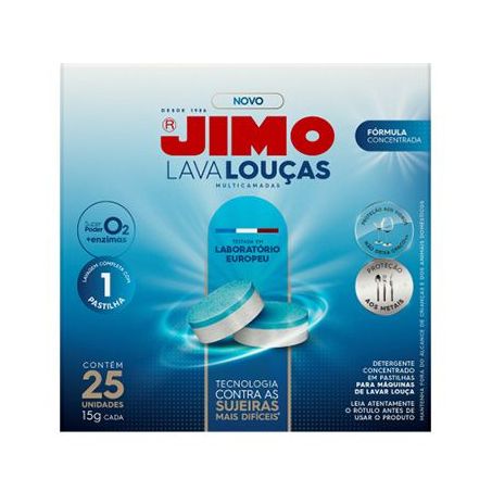 Pastilha para maq. de lavar louças jimo multicamadas c/25 un