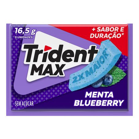 Goma de Mascar Menta Blueberry Zero Açúcar Trident Max