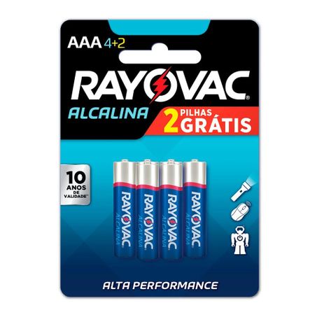 PILHA RAYOVAC COM 4UN AAA ALCALINA 2 GRÁTIS