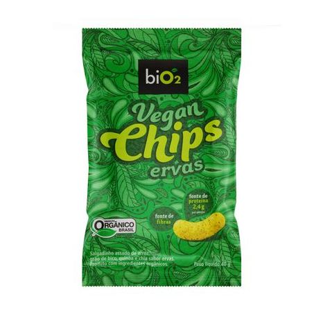 Chips Orgânico Ervas Bio2 Vegan Chips Pacote 40G