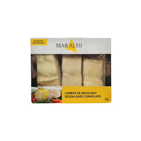 Lombo Bacalhau Mar Alto Congelado Caixa 1kg 
 