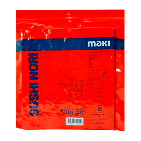 Alga Marinha Desitratada Maki Nori Red 50g 