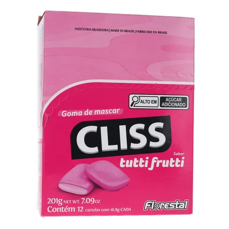 Goma de Mascar Cliss Tutti Frutti Caixa 201gr 360-17