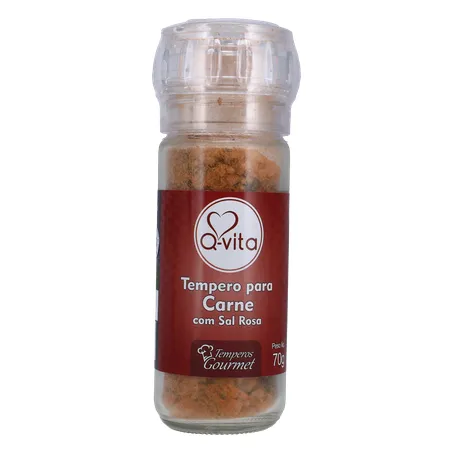 TEMPERO Q-VITA COM MOEDOR PARA CARNE SAL ROSA 70G 360-35