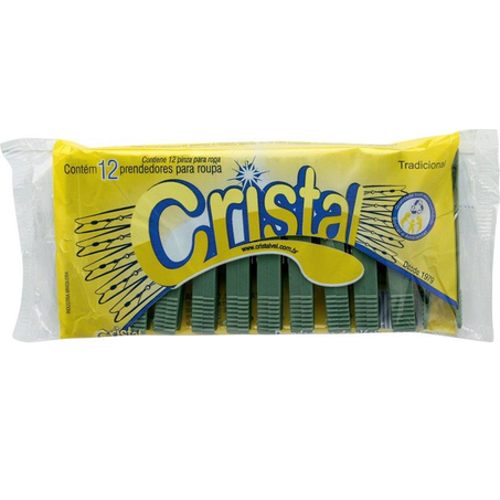 PRENDEDOR ROUPAS CRISTALVEL PLÁSTICO 12UN
