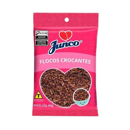 Confeito Chocolate Junco Flocos Crocante Pacote 60g 
 