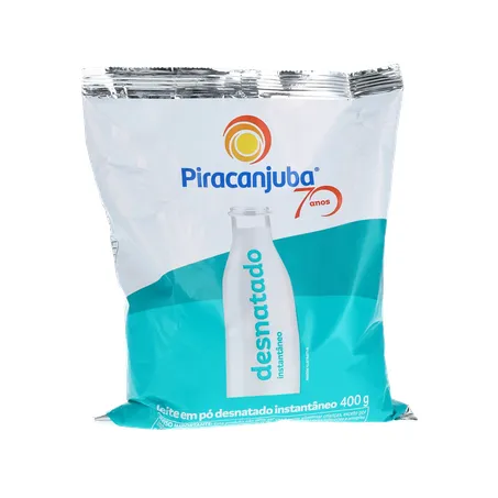 Leite em Pó Piracanjuba Desnatado Instantâneo Pacote com  400G 360-35