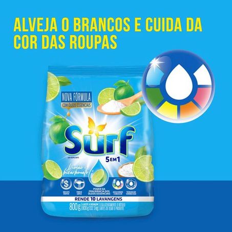 SABÃO EM PÓ SURF LIMÃO E BICARBONATO 800G 360-3