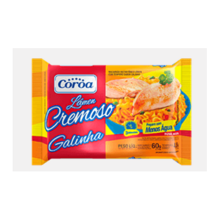 Macarrao instantaneo coroa cremoso galinha.