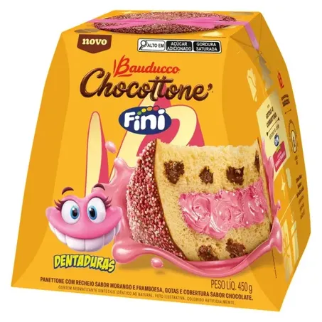 Chocottone Bauducco Fini Dentaduras Com Gotas De Chocolate Caixa 450g 
 