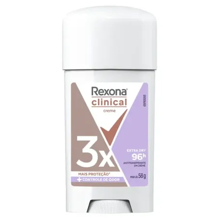 Antitranspirante em Creme Rexona Clinical Extra Dry 96H Caixa 58gr