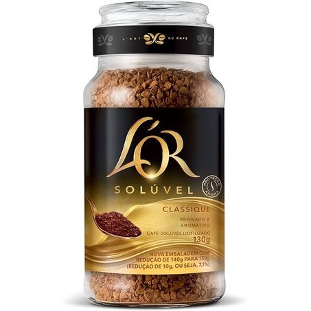 Café Solúvel Liofilizado L'or Classique Pote de Vidro 130gr