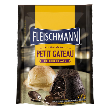 Mistura para Bolo Petit Gâteau de Chocolate Fleischmann 350G