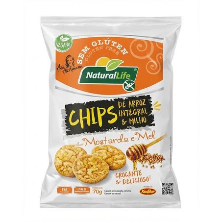 CHIPS DE ARROZ E MILHO SABOR MOSTARDA E MEL 70G