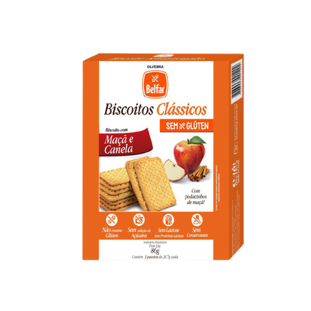 BELFAR BISCOITO MACA CANELA S GLUT 86G