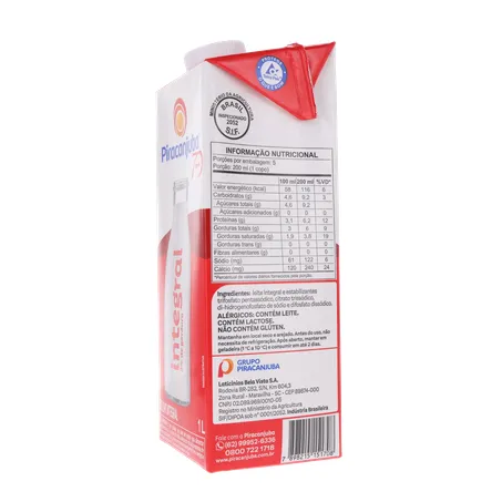 LEITE LONGA VIDA PIRACANJUBA INTEGRAL 1L 360-7