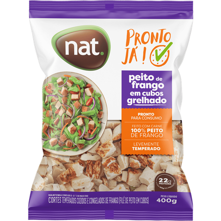 Peito frango cubos grelhado nat 400g