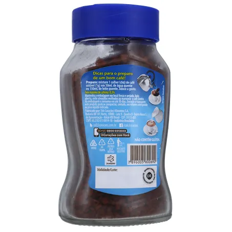 Café Solúvel Granulado 3corações Descafeinado Pote de Vidro 50gr 360-16