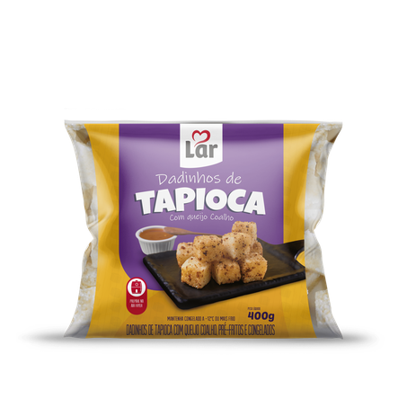 DADINHOS DE TAPIOCA CONGELADA LAR COM QUEIJO COALHO PACOTE 400G
