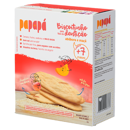BISCOITO INFANTIL PAPAPA ABOBORA E MACA SEM GLUTEN 36G