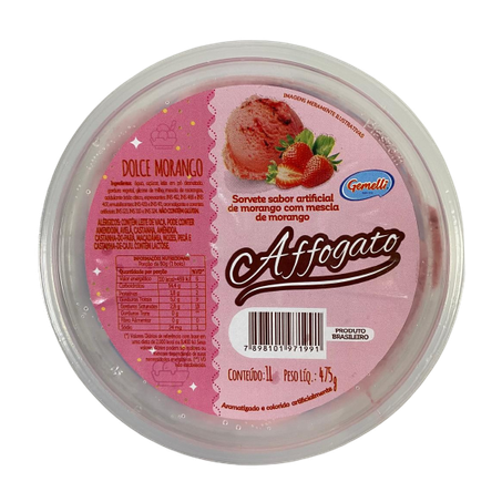 Sorvete gemelli max dolce morango 1lt