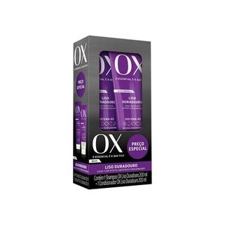 Kit Com 3 Shampoo Ox Liso Duradouro 200ml