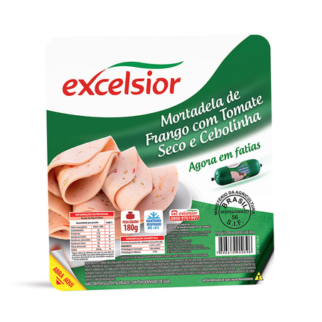 Mortadela de frango com tomate seco e cebolinha excelsior