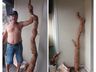 Casal colhe mandioca com mais de dois metros de altura