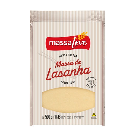 Massa Fresca P/Lasanha Massa Leve 500g