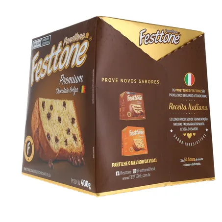 Panettone Festtone Premium Chocolate Belga 400g 360-5