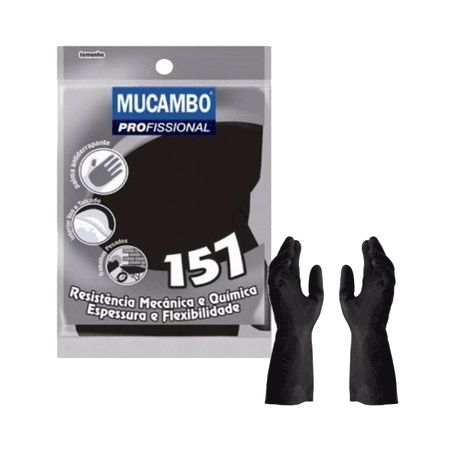 LUVA MUCAMBO LATEX REFORCADA PRETA G