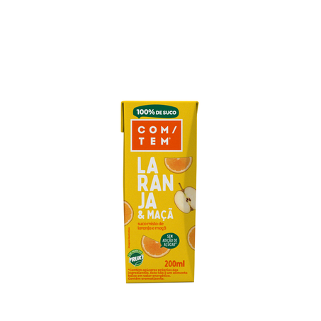 SUCO COM/TEM LARANJA C/MAÇÃ TP 200ML