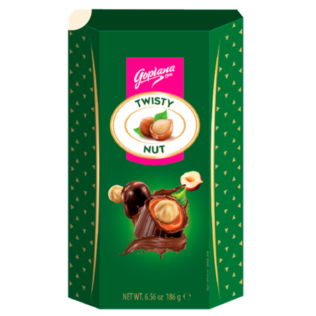 Bombom Goplana Twisty Nut Recheado com Avelã 186g