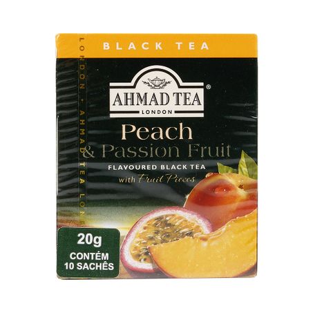 Chá preto ahmad tea pêssego e marcujá 20 gr