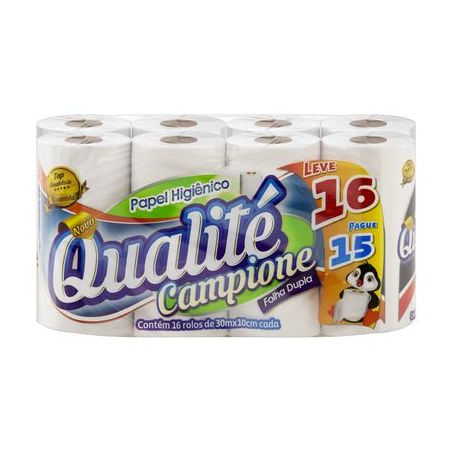 Papel Higiênico Qualite Neutro 30 Metros Fardo Leve 16un Pague 15un