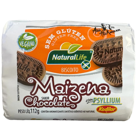 BISCOITO MAIZENA CHOCOLATE NATURAL LIFE 112G