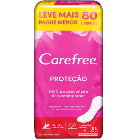 Absorvente carefree 80un protecao diaria sem perfume l+p-