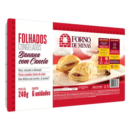 FOLHADO CONGELADO BANANA COM CANELA FORNO DE MINAS