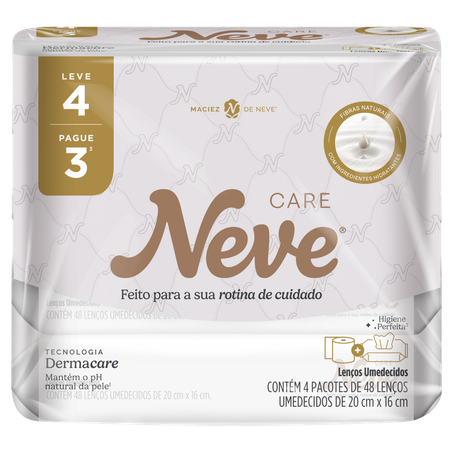 Lenço Umedecido Neve Care Leve 4 Pague 3 com 48 unidades