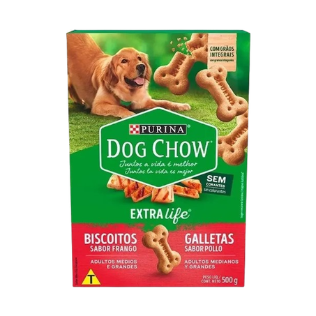 Biscoito Para Cães Dog Chow Frango Raças Média e Grandes 500g 
 