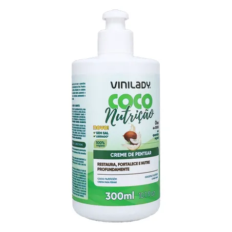 Creme de Pentear Vinilady Coco Nutrição Frasco 300ml 360-34