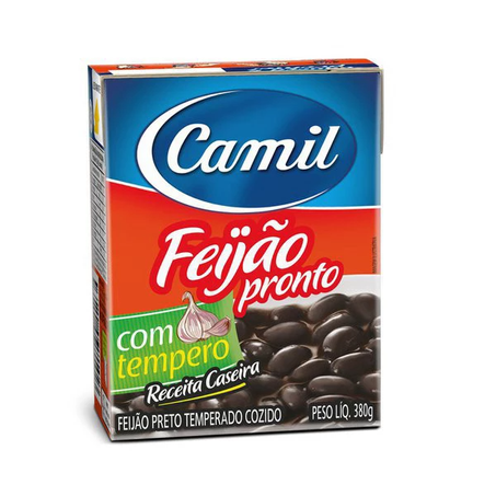 Feijão Preto Temperado Camil Caixa 380gr