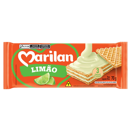 Biscoito Wafer Marilan 70g - Limão