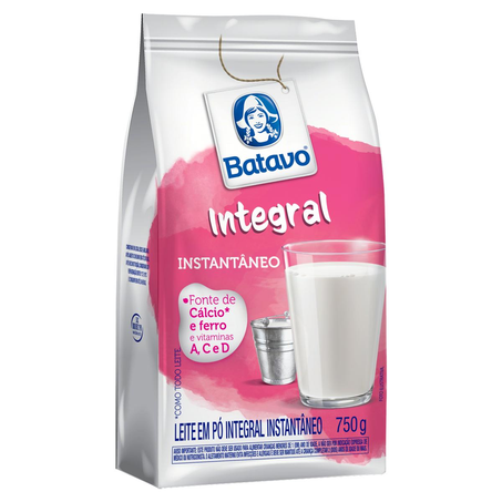 Leite em Pó Batavo 750g - Integral - Instantâneo