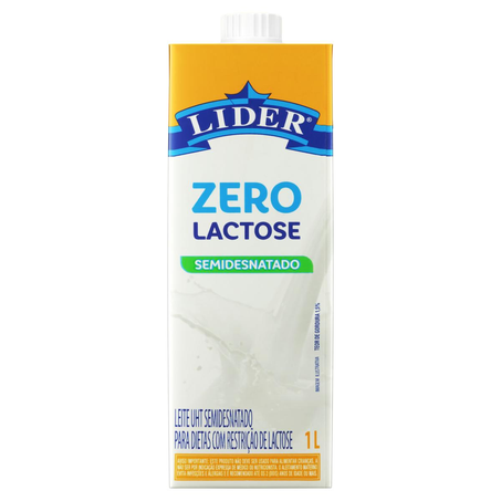 Leite Líder UHT 1 Litro - Zero Lactose - TP